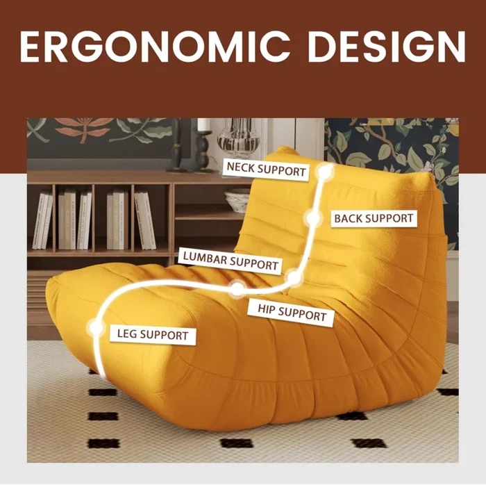 Caterpillar Single Sofa Lazy Couch Tatami Living Room Bedroom Lovely Leisure Single Chair Reading Chair Balcony Rocking Chair - 图片 4