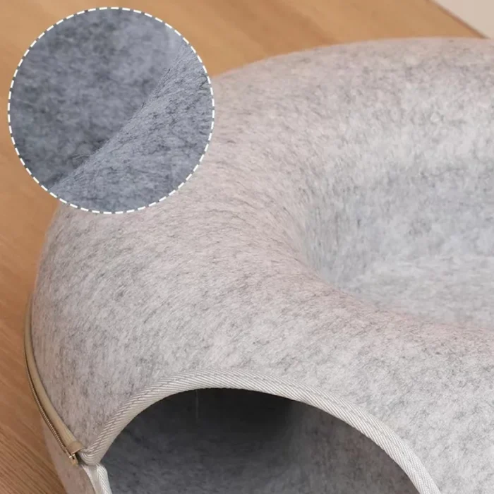 Donut Cat Bed for 2 Cats Detachable Pet Cat Tunnel Interactive Game Toy Dual-use Felt Indoor Kitten Sports Equipment Cat Supplie - 图片 5