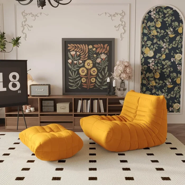Caterpillar Single Sofa Lazy Couch Tatami Living Room Bedroom Lovely Leisure Single Chair Reading Chair Balcony Rocking Chair - 图片 5